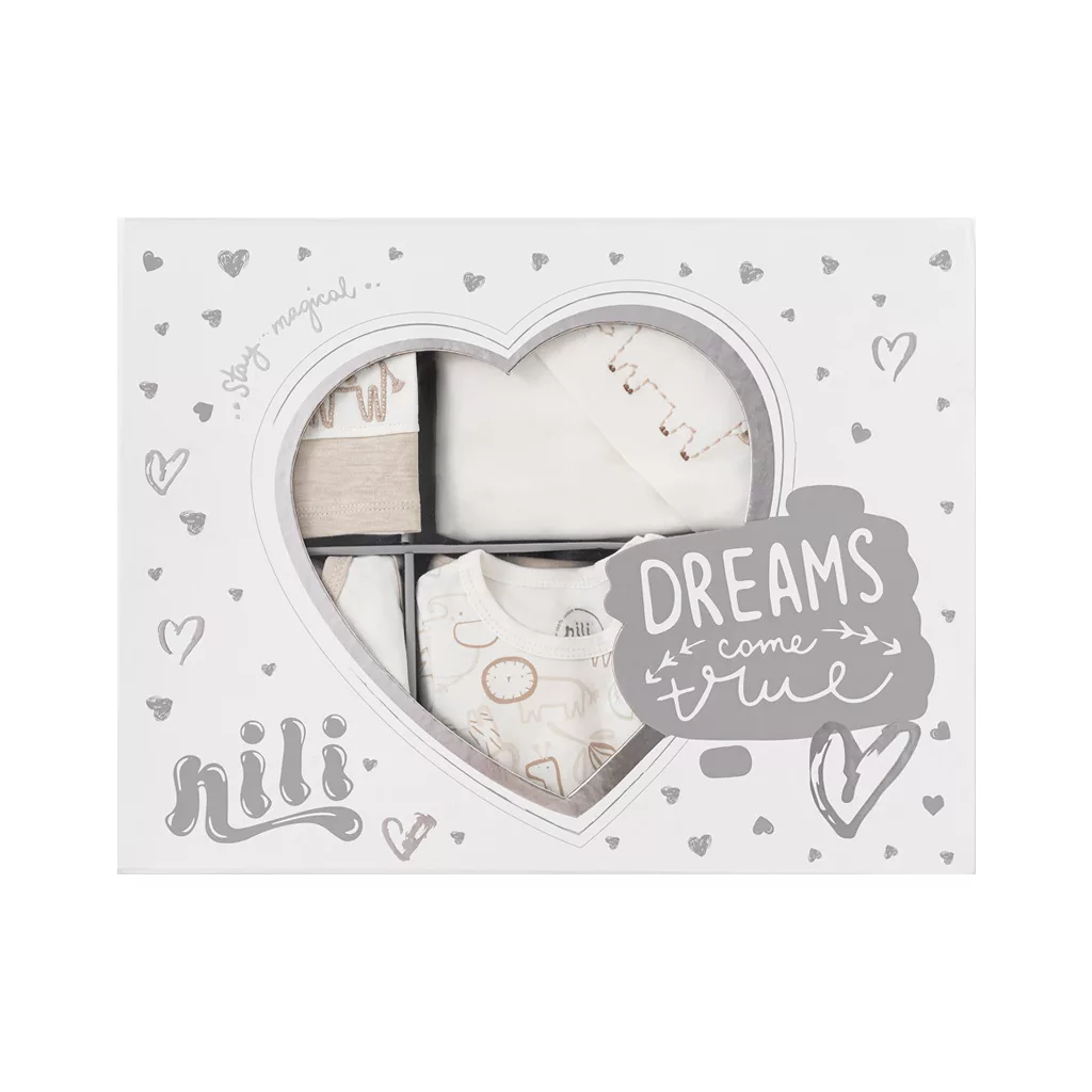 سرویس 13تکه نیلی زرافه جعبه ای فیل جنگل برگ سفید Nili