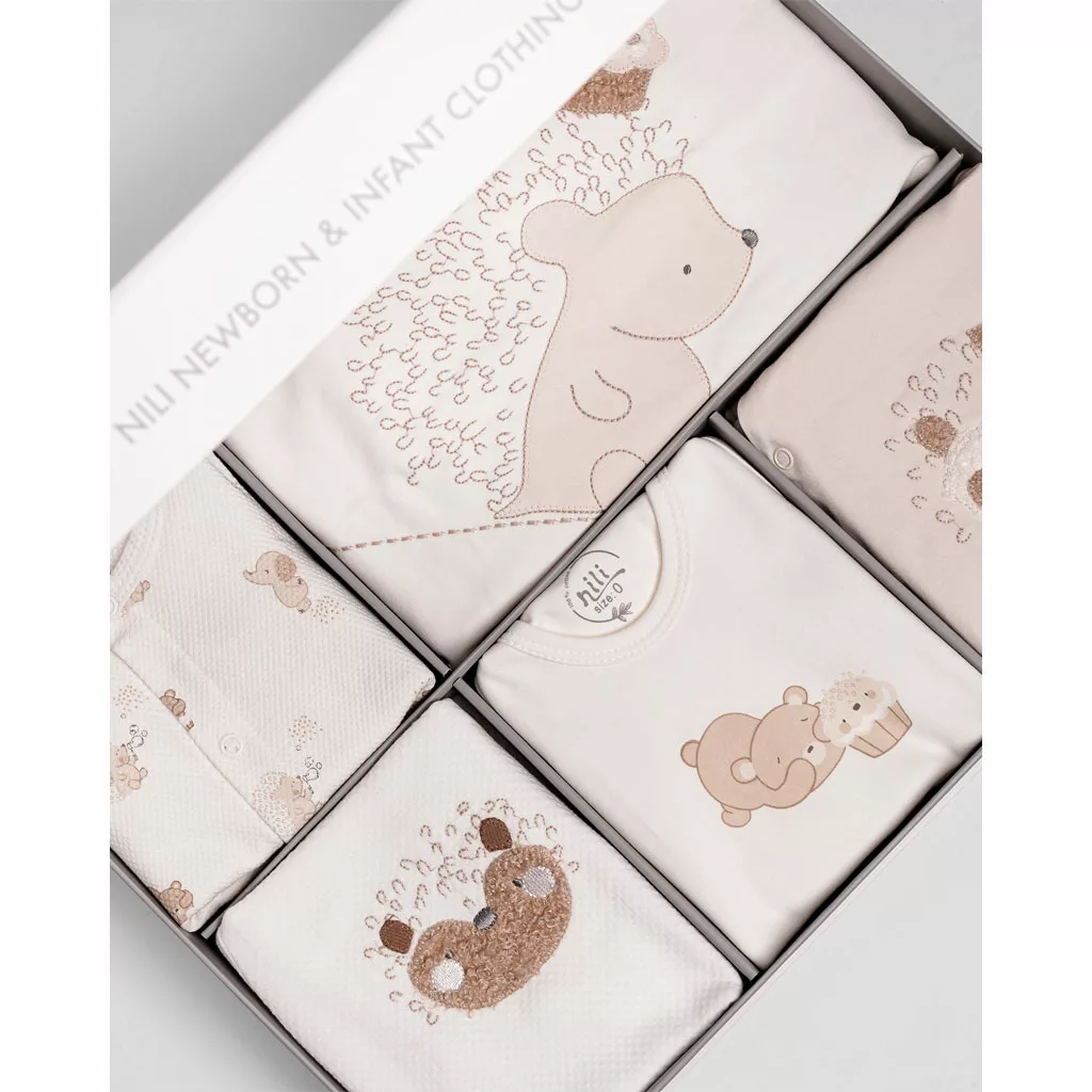 سرویس 13تکه نیلی جوجه تیغی جعبه ای خرس کیک سفید Nili