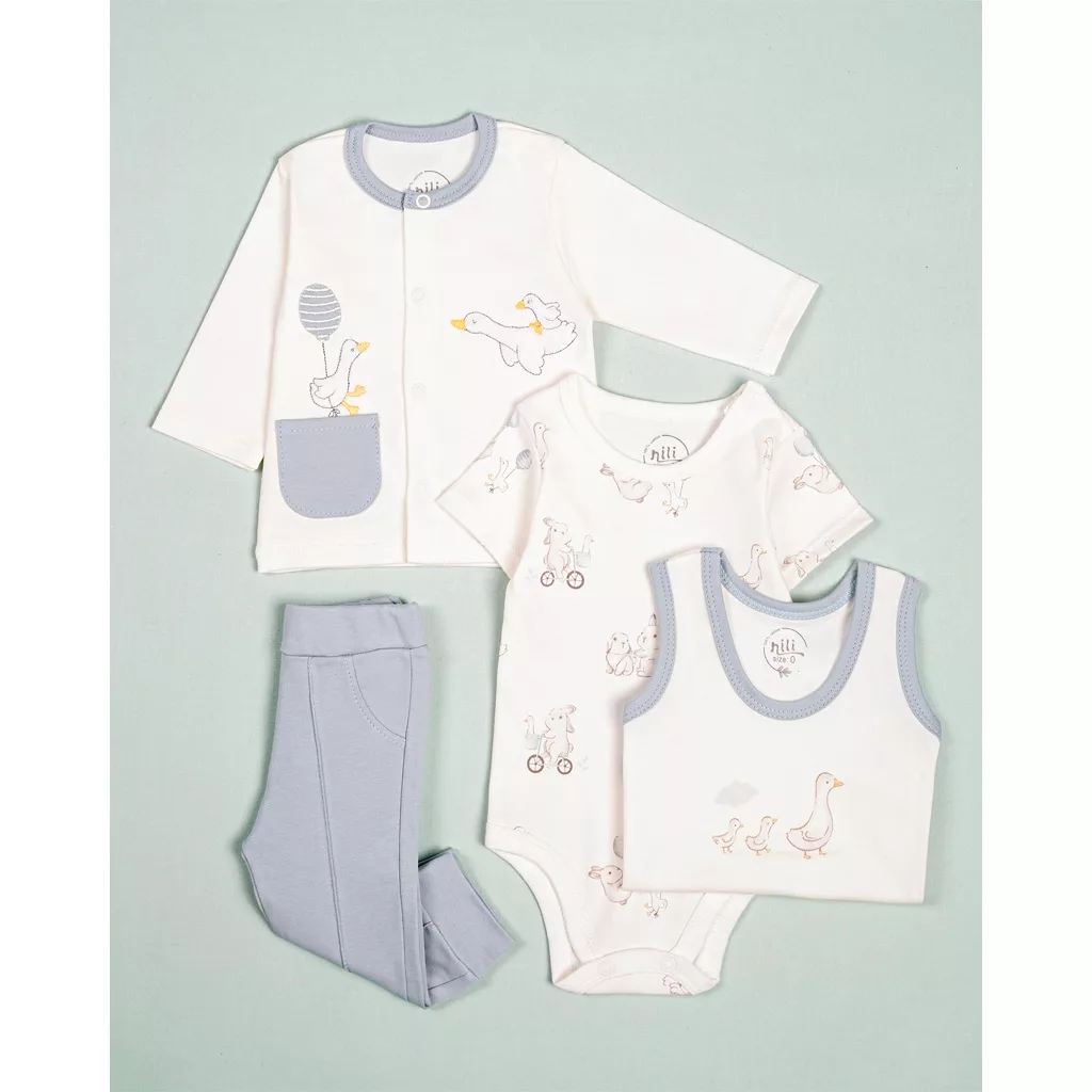 سرویس 13تکه نیلی اردک جعبه ای خرگوش برگ سفید Nili