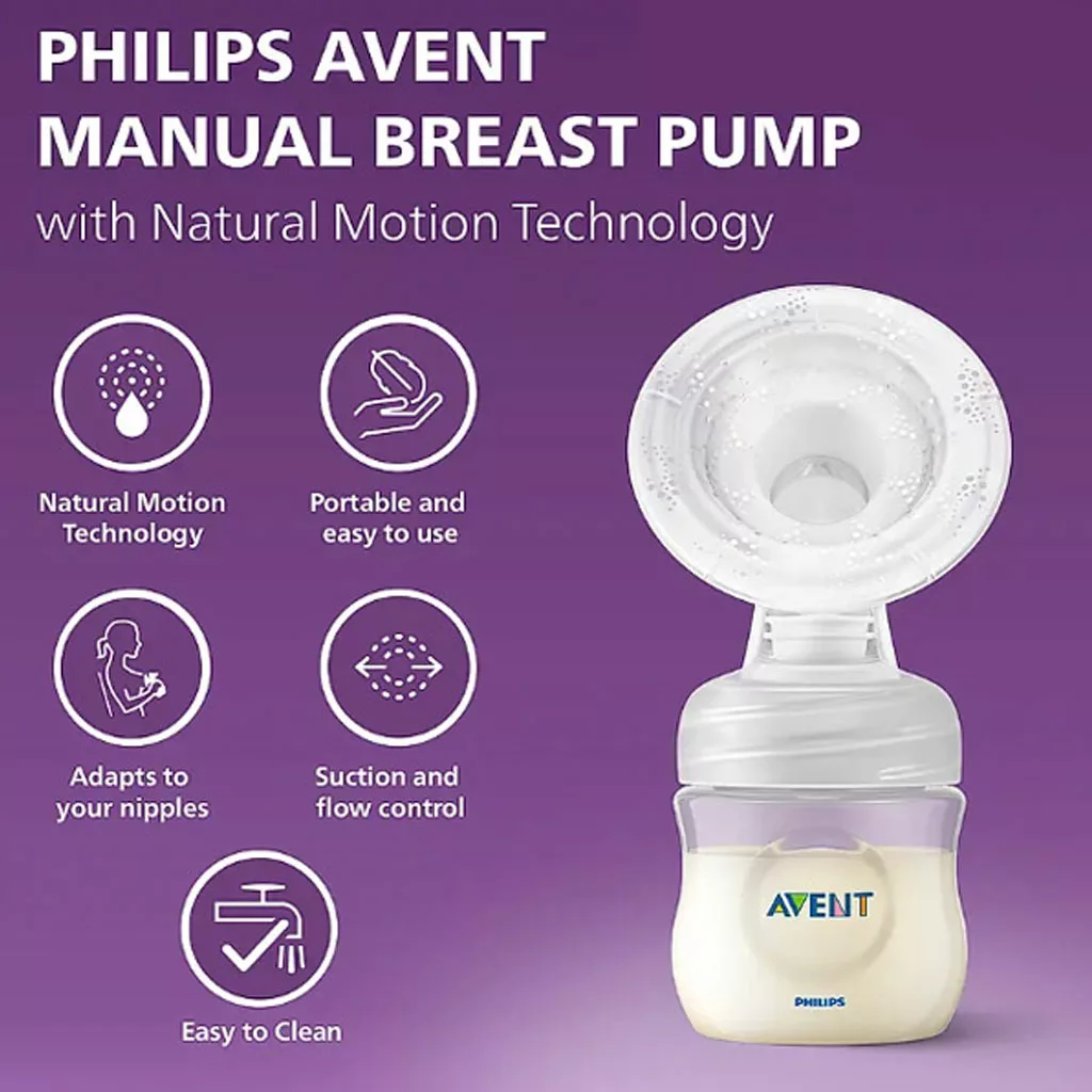 پمپ دستی شیردوش فیلیپس اونت بطری 125میل و سرشیشه ضدنفخ Philips Avent