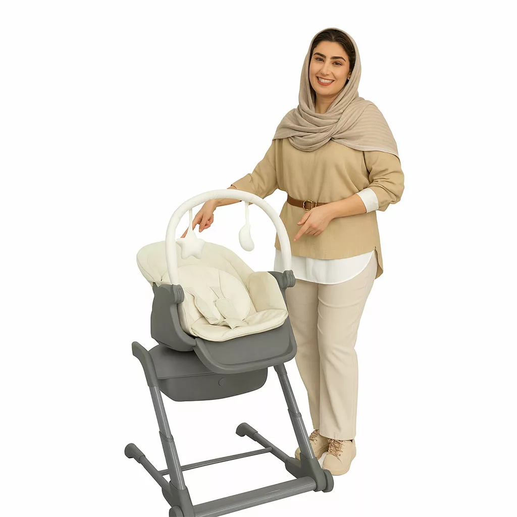 صندلی غذای 3کاره آنیمو مدل Odon برقی گهواره شو موزیکال Animo