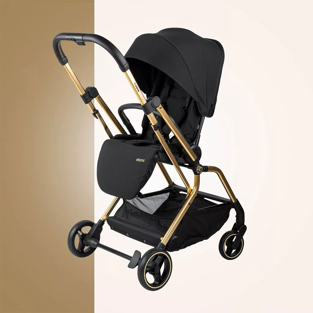 کالسکه آنیمو مدل Elomi کابین سایز تاشو مسافرتی بدنه طلایی Animo