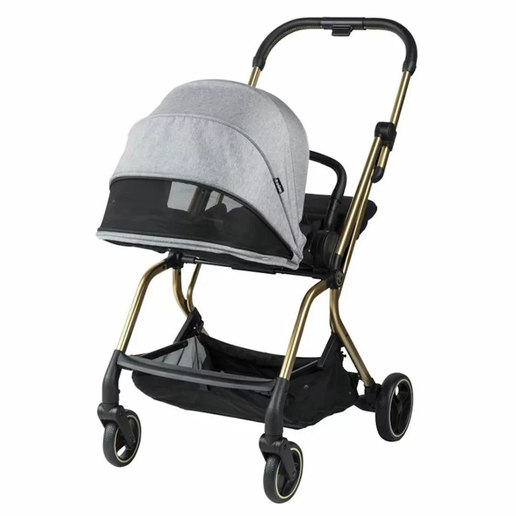 کالسکه آنیمو مدل Elomi کابین سایز تاشو مسافرتی بدنه طلایی Animo