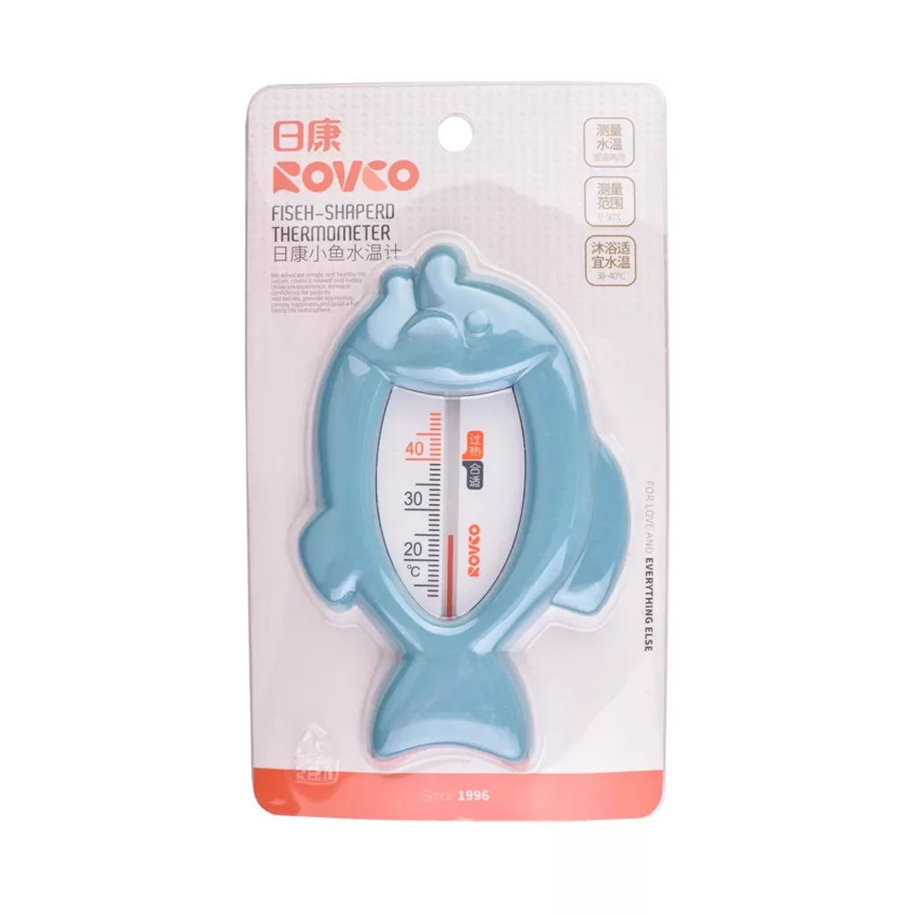 دماسنج اتاق و حمام کودک Rovco طرح ماهی بدون جیوه، مناسب نوزاد، ضد آب
