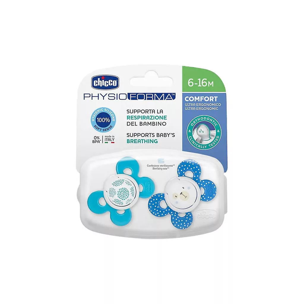 74933 پستانک 2عددی فیزیو فورما Physio Forma Comfort سگ قاصدک 16-6ماه چیکو Chicco