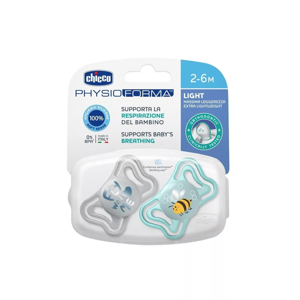پستانک 2عددی 2تا6 ماه چیکو فیزیو فورما مدل لایت Chicco