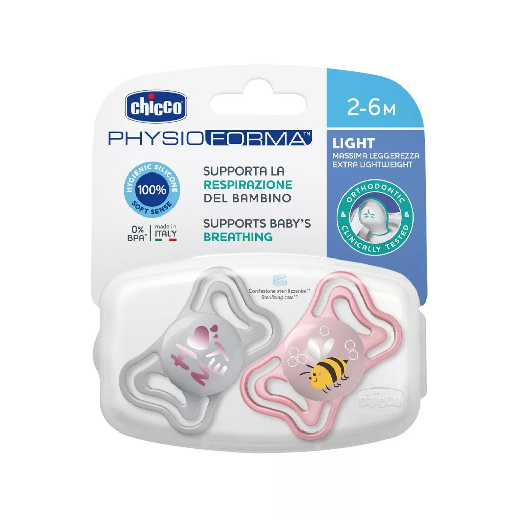 پستانک 2عددی 2تا6 ماه فیزیو فورما مدل لایت چیکو Chicco