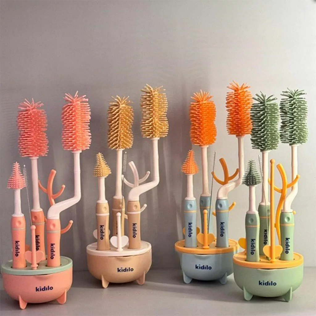 ست برس شیشهشور و آبچکان ۸ تکه نوزاد Kidilo مدل KD-6016