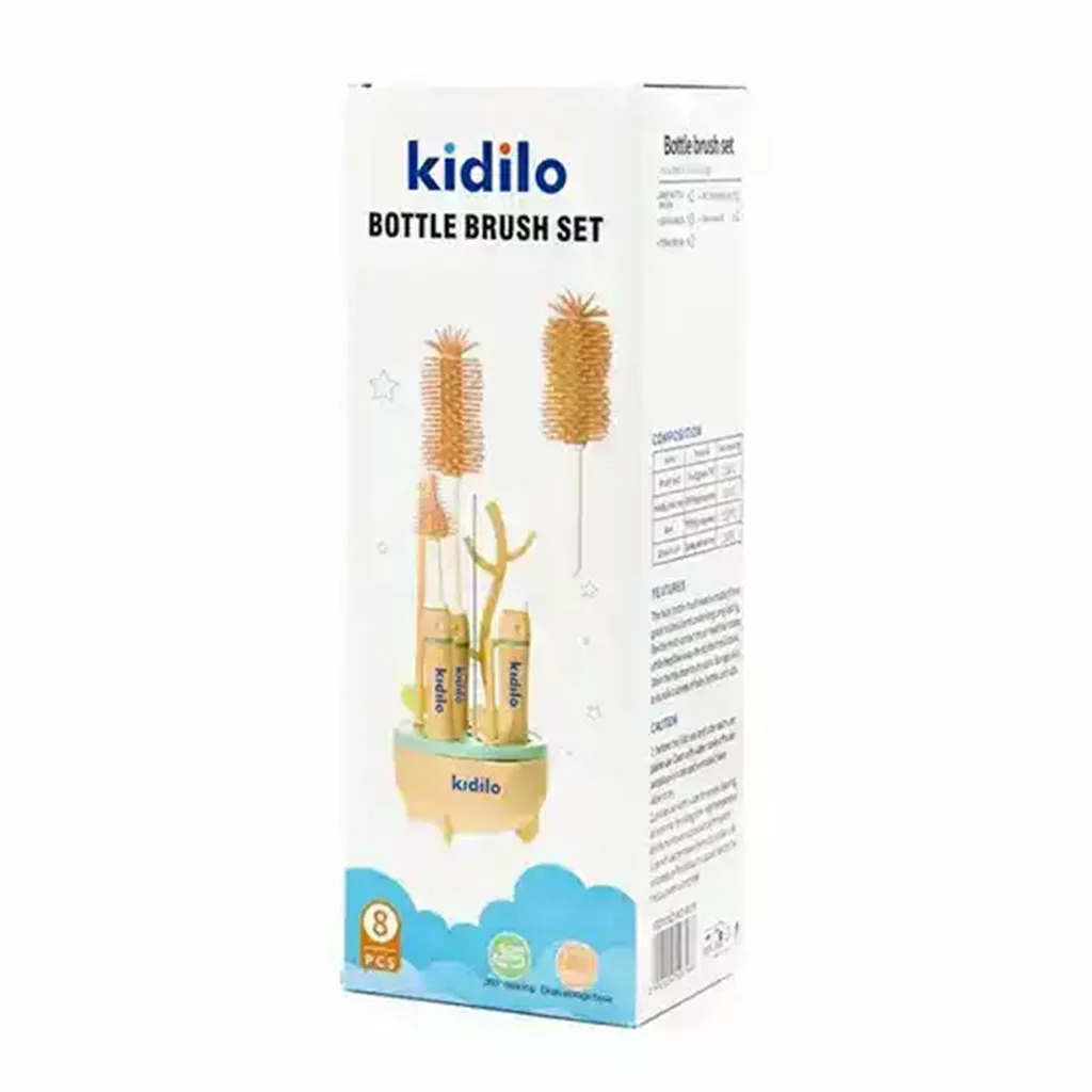 ست برس شیشهشور و آبچکان ۸ تکه نوزاد Kidilo مدل KD-6016