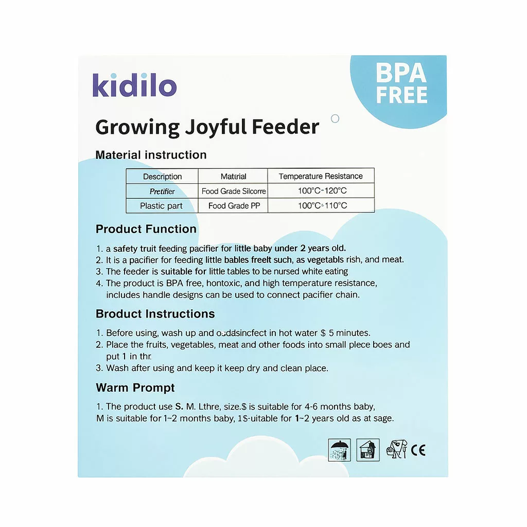 پستانک تغذیه فیدینگ میوه غذا خوری کیدیلو موم عسل 3سایزه Kidilo