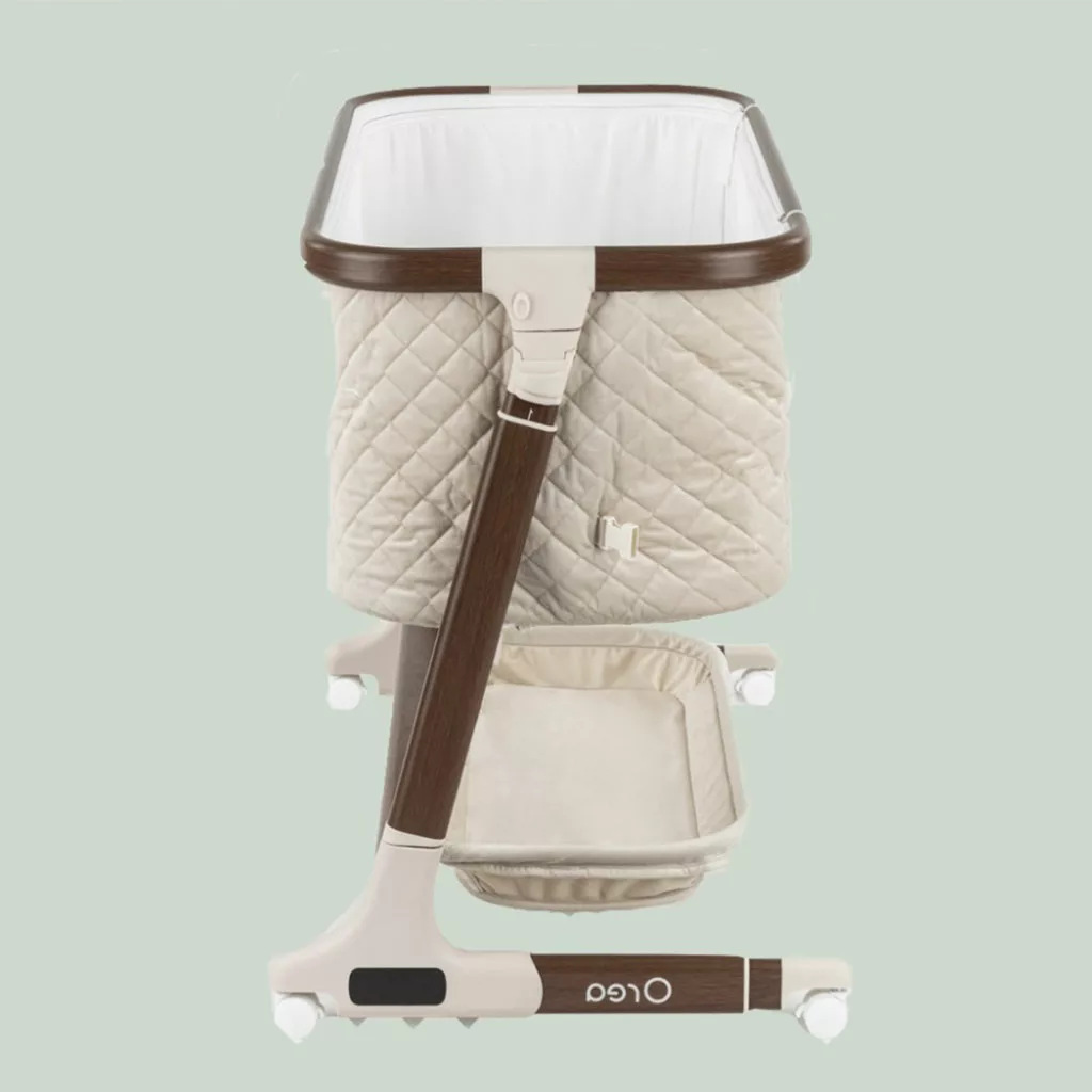 گهواره تخت کنار مادر برقی مونته مدل Orea پایه طرح چوب 5 سرعته Monte