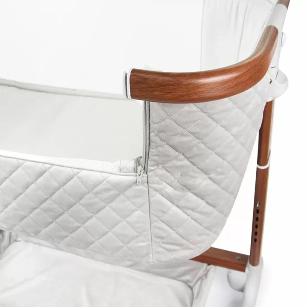 گهواره تخت کنار مادر برقی مونته مدل Orea پایه طرح چوب 5 سرعته Monte