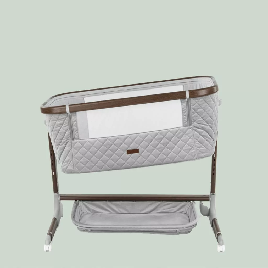 گهواره تخت کنار مادر برقی مونته مدل Orea پایه طرح چوب 5 سرعته Monte