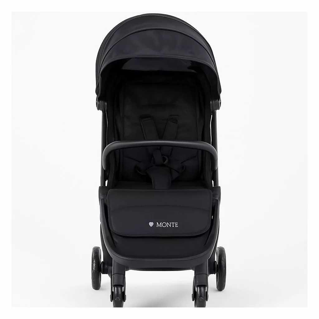 کالسکه مسافرتی کابین سایز تاشو مونته دسته عصایی بدنه مشکی Monte