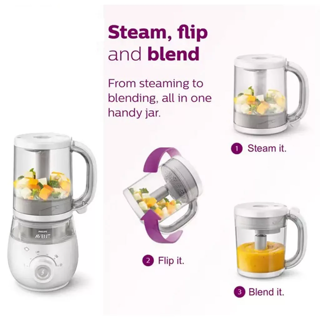 دستگاه غذاساز اونت 4در1 بخارپز خردکن مخلوط کن steamer blender premium Avent