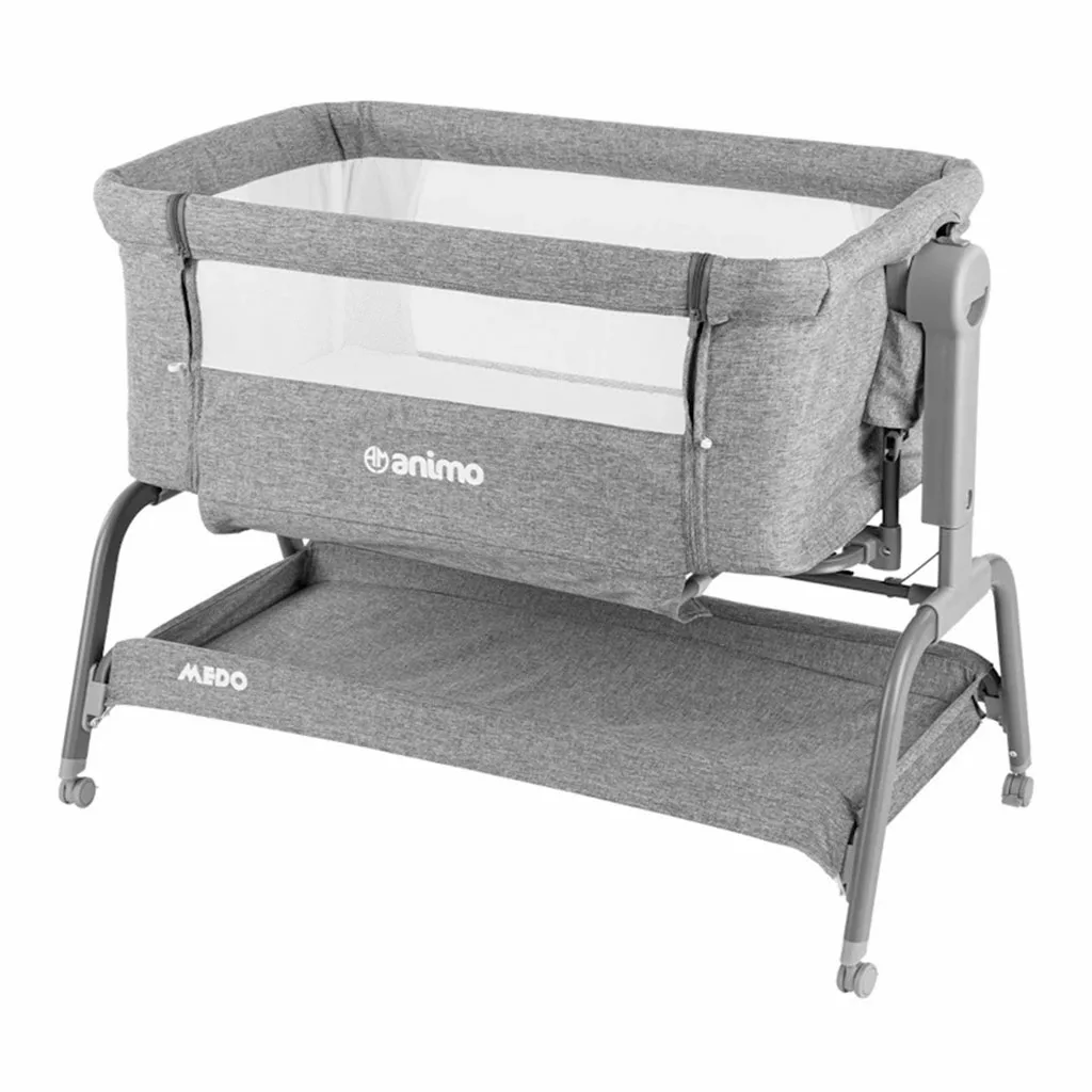 تخت کنار مادر آنیمو 3در1 مدل MEDO با تشک ثابت و حالت گهواره‌ای