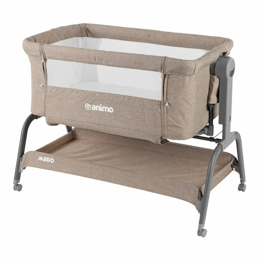 تخت کنار مادر آنیمو 3در1 مدل MEDO با تشک ثابت و حالت گهواره‌ای