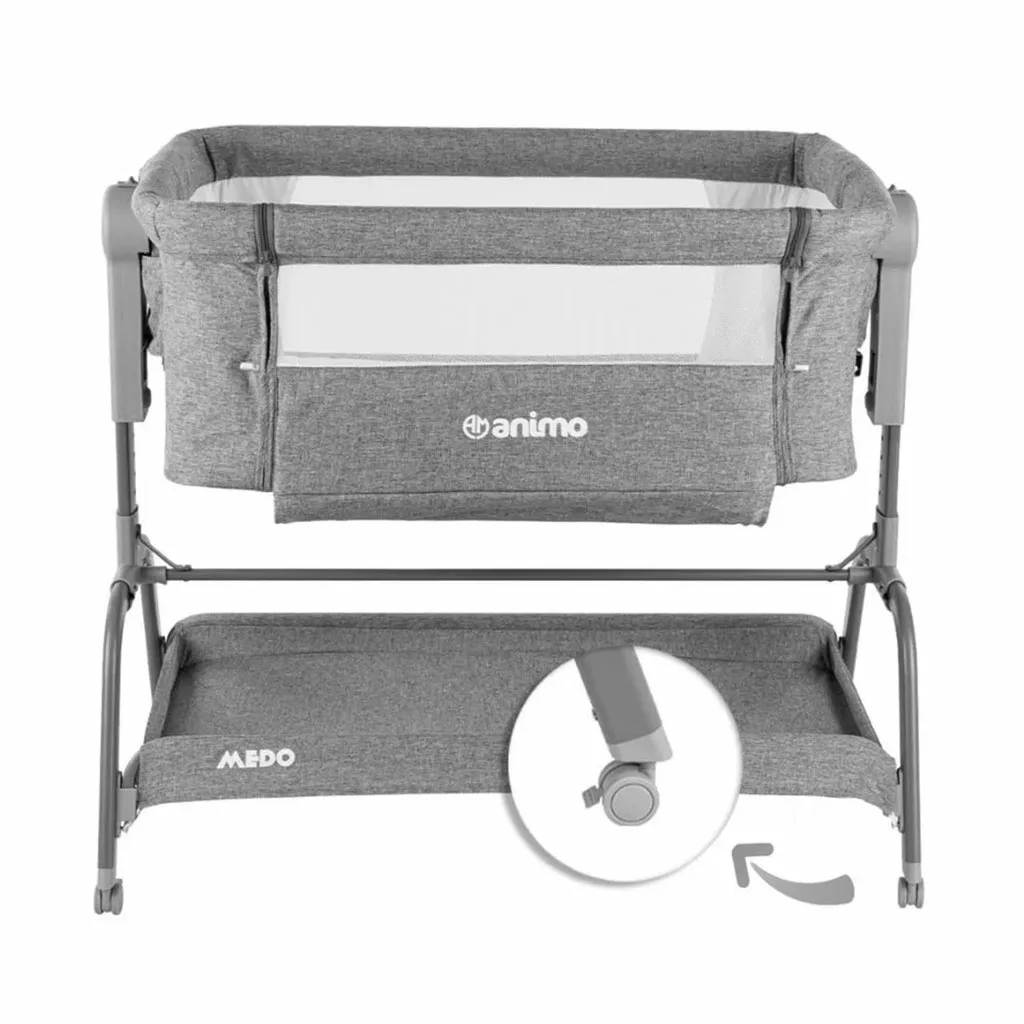 تخت کنار مادر آنیمو 3در1 مدل MEDO با تشک ثابت و حالت گهواره‌ای