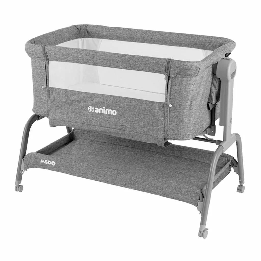 تخت کنار مادر آنیمو 3در1 مدل MEDO با تشک ثابت و حالت گهواره‌ای