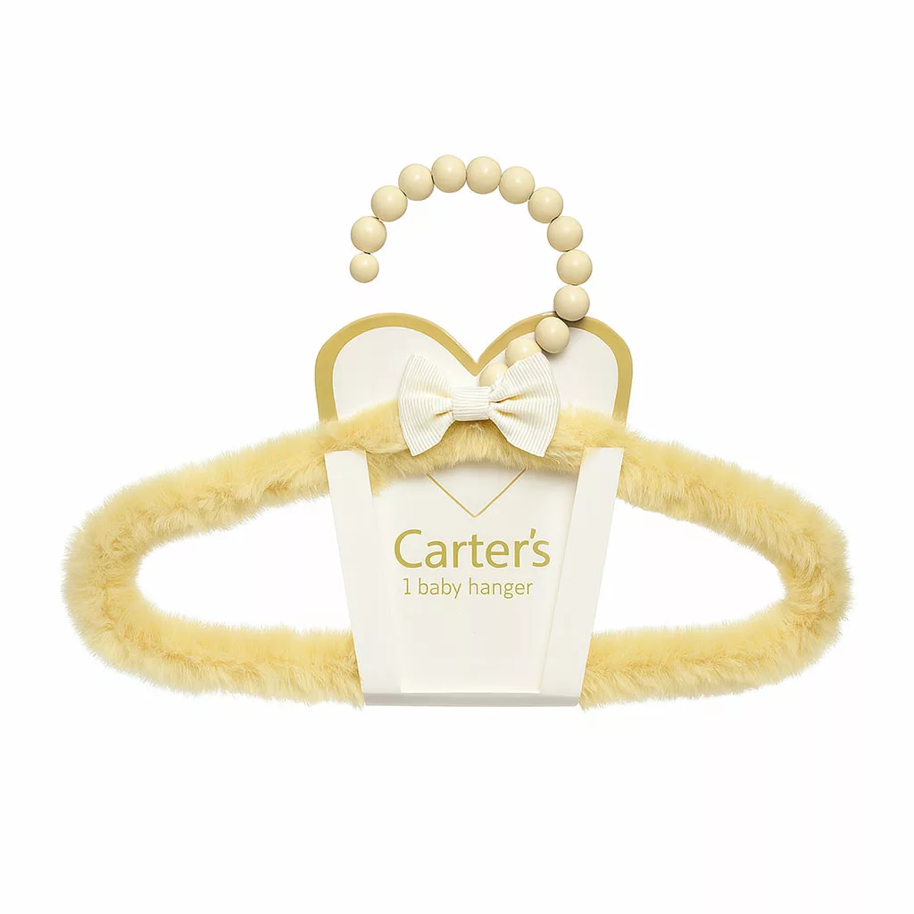 چوب لباسی کارترز خز پولیشی کرم صدفی پاپیون دار Carters