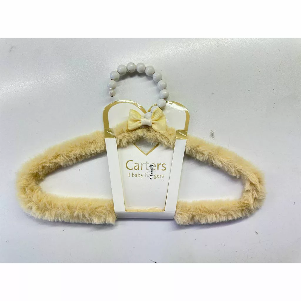 چوب لباسی خز پولیشی کرم صدفی پاپیون رنگی کارترز Carters