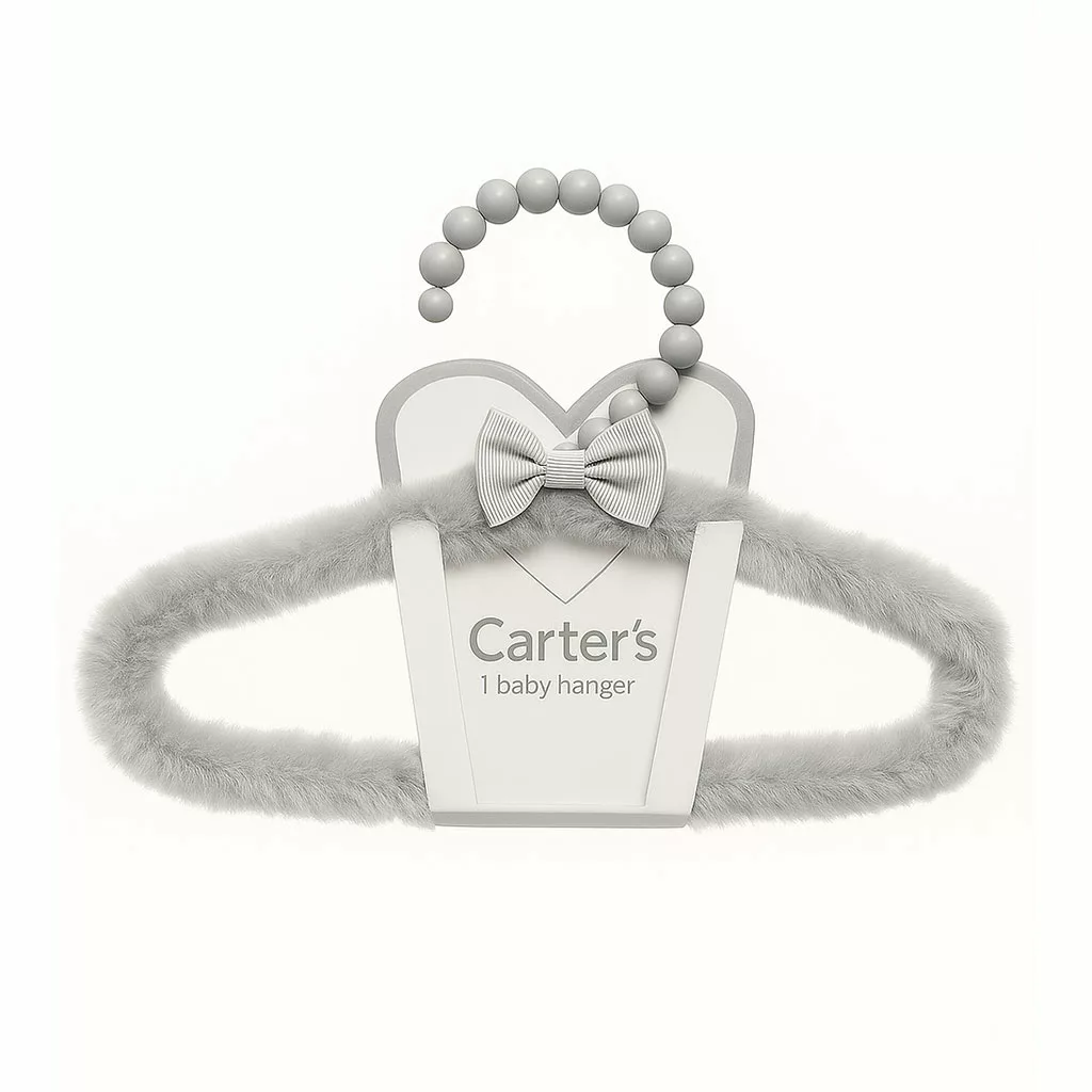 چوب لباسی خز پولیشی کرم صدفی پاپیون رنگی کارترز Carters