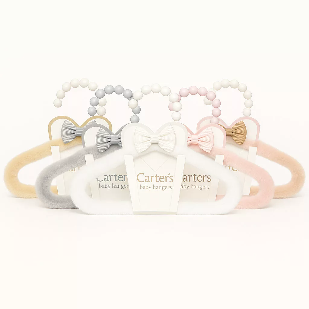 چوب لباسی خز پولیشی کرم صدفی پاپیون رنگی کارترز Carters