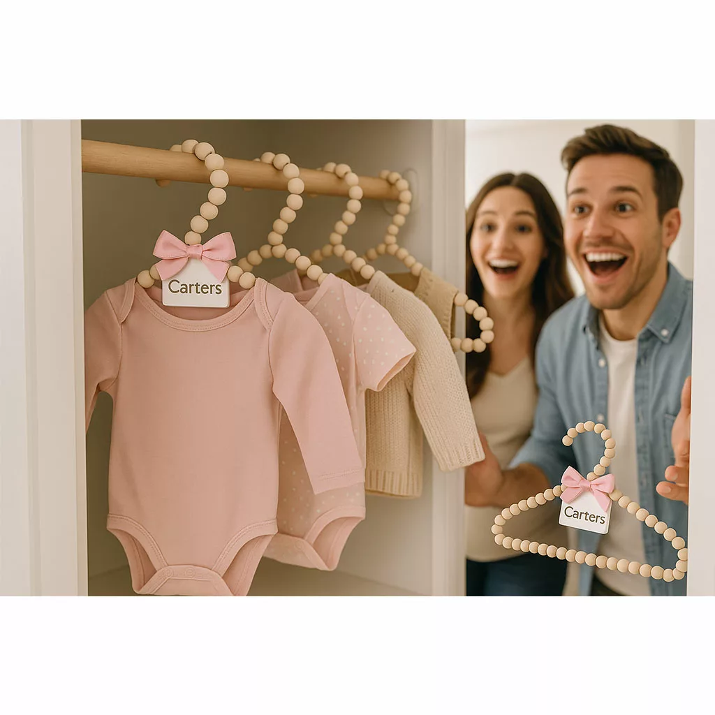 چوب لباسی مرواريدی چوبی پاپيون رنگی کارترز Carters