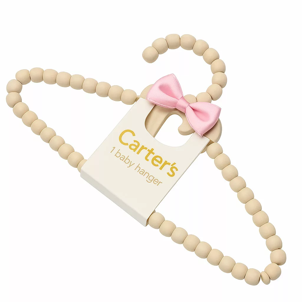 چوب لباسی مرواريدی چوبی پاپيون رنگی کارترز Carters