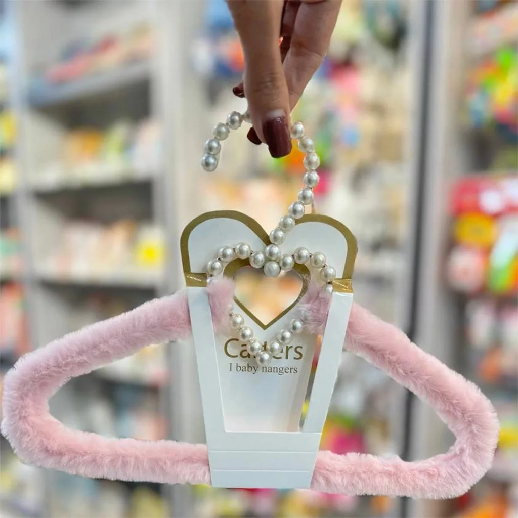 چوب لباسی خز پولیشی قلب صدفی کارترز Carters