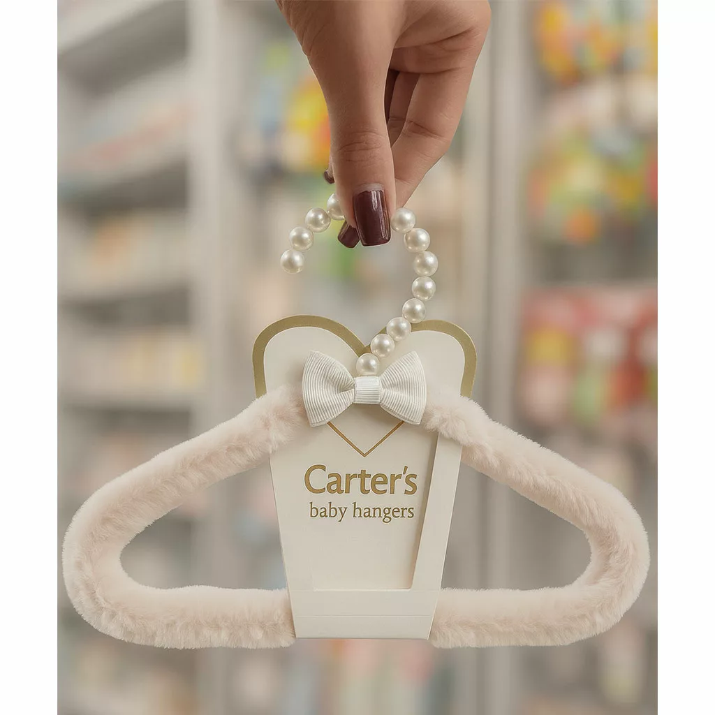چوب لباسی خز پولیشی قلب صدفی کارترز Carters