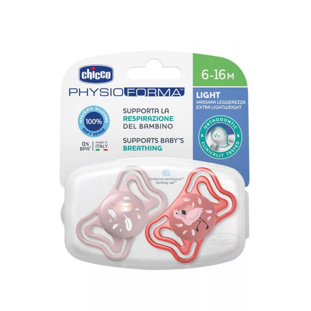پستانک 2عددی 6تا16 ماه فیزیو فورما مدل لایت چیکو Chicco