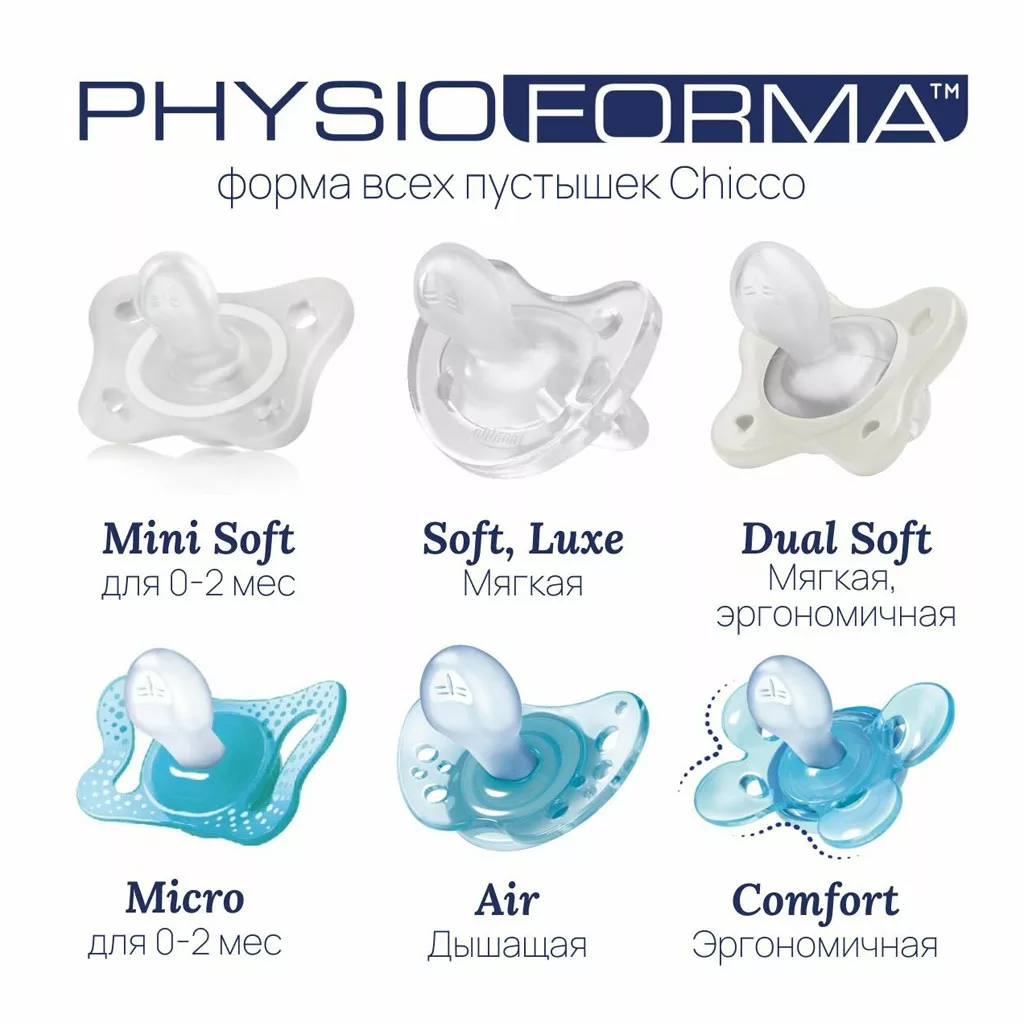پستانک 2عددی فیزیو فورما Physio Forma Comfort دخترانه 6-0ماه چیکو Chicco
