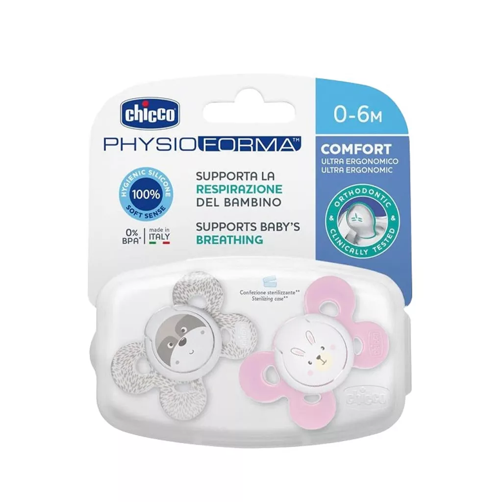 پستانک 2عددی فیزیو فورما Physio Forma Comfort دخترانه 6-0ماه چیکو Chicco