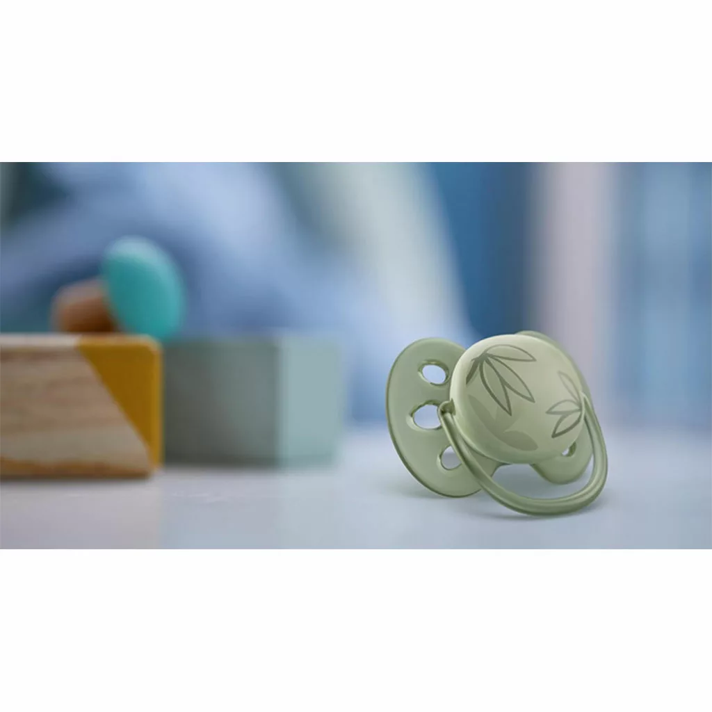 پستانک اونت 2 عددی Ultra Soft اولترا سافت 0-6 ماه طرح طوطی و برگ Philips Avent