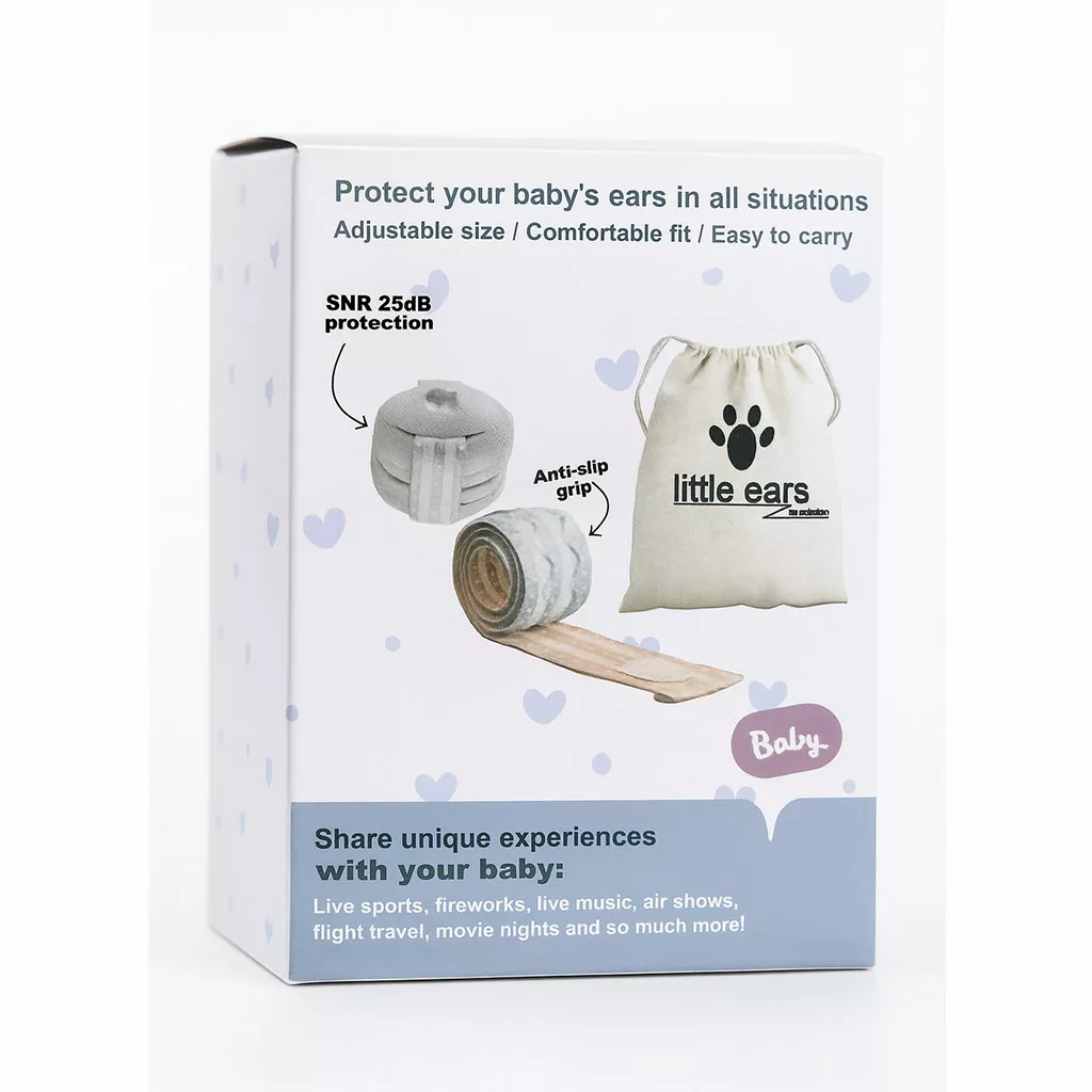 محافظ گوش نوزاد و کودک (Baby Earmuff) ضد صدا – استاندارد EN 352-1:2020 – SNR 25dB + کیف حمل (little ears)