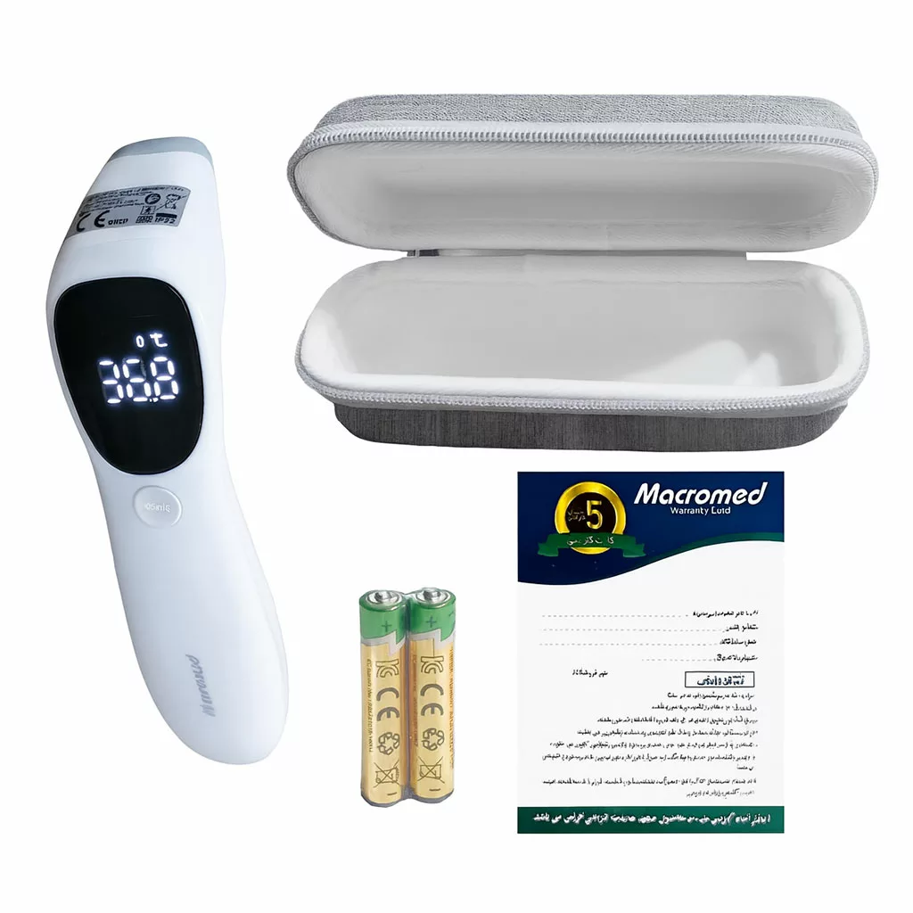 تبسنج لیزری دیجیتال ماکرومد مدل AET-R842 دوکاره گوش و پیشانی Macromed