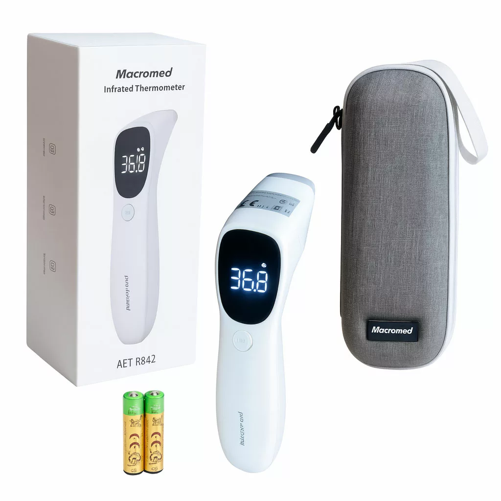 تبسنج لیزری دیجیتال ماکرومد مدل AET-R842 دوکاره گوش و پیشانی Macromed