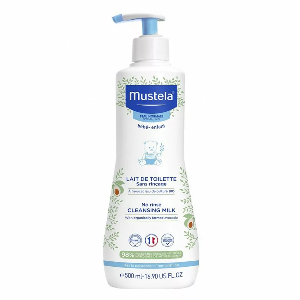 لوسیون بدون آبکشی ماستلا ۵۰۰ میل – Milk پاک‌کننده آووکادو ارگانیک Mustela (مخصوص پوست نوزاد)