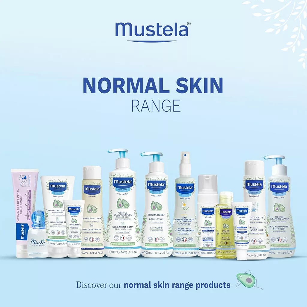 لوسیون بدون آبکشی ماستلا ۵۰۰ میل – Milk پاک‌کننده آووکادو ارگانیک Mustela (مخصوص پوست نوزاد)