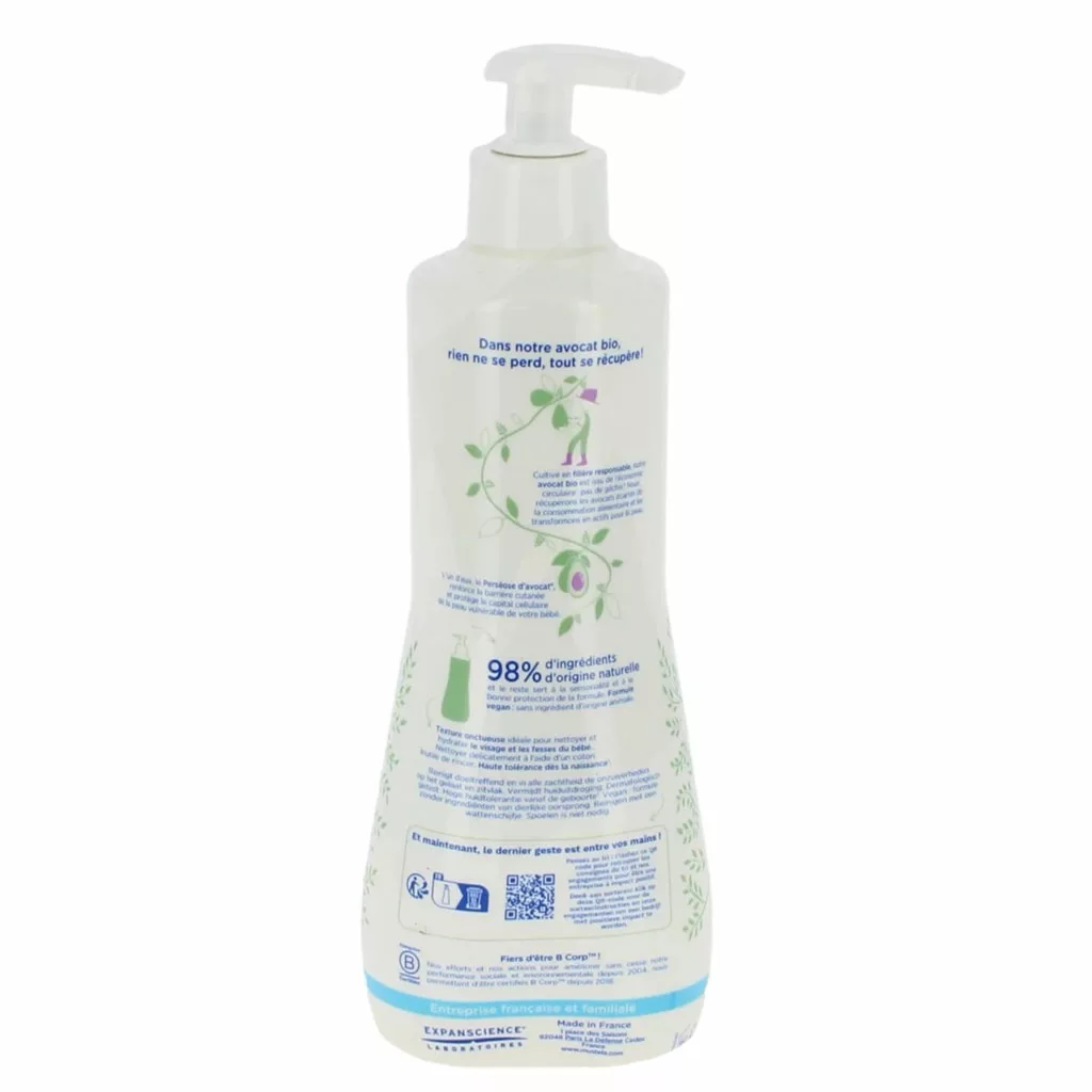 لوسیون بدون آبکشی ماستلا ۵۰۰ میل – Milk پاک‌کننده آووکادو ارگانیک Mustela (مخصوص پوست نوزاد)