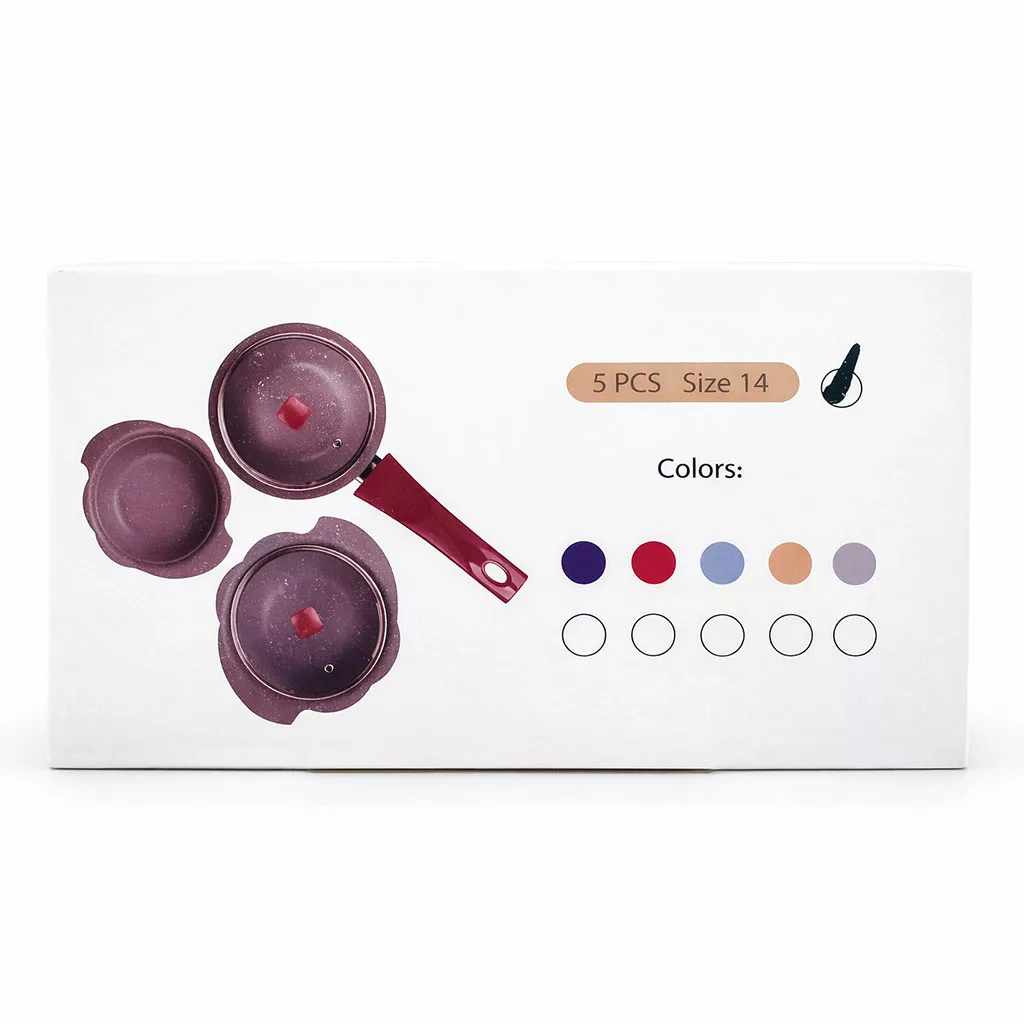 سرویس قابلمه گرانیتی نچسب نالینو مدل Elisa الیسا ۵ پارچه سایز 12 | کد 4535455