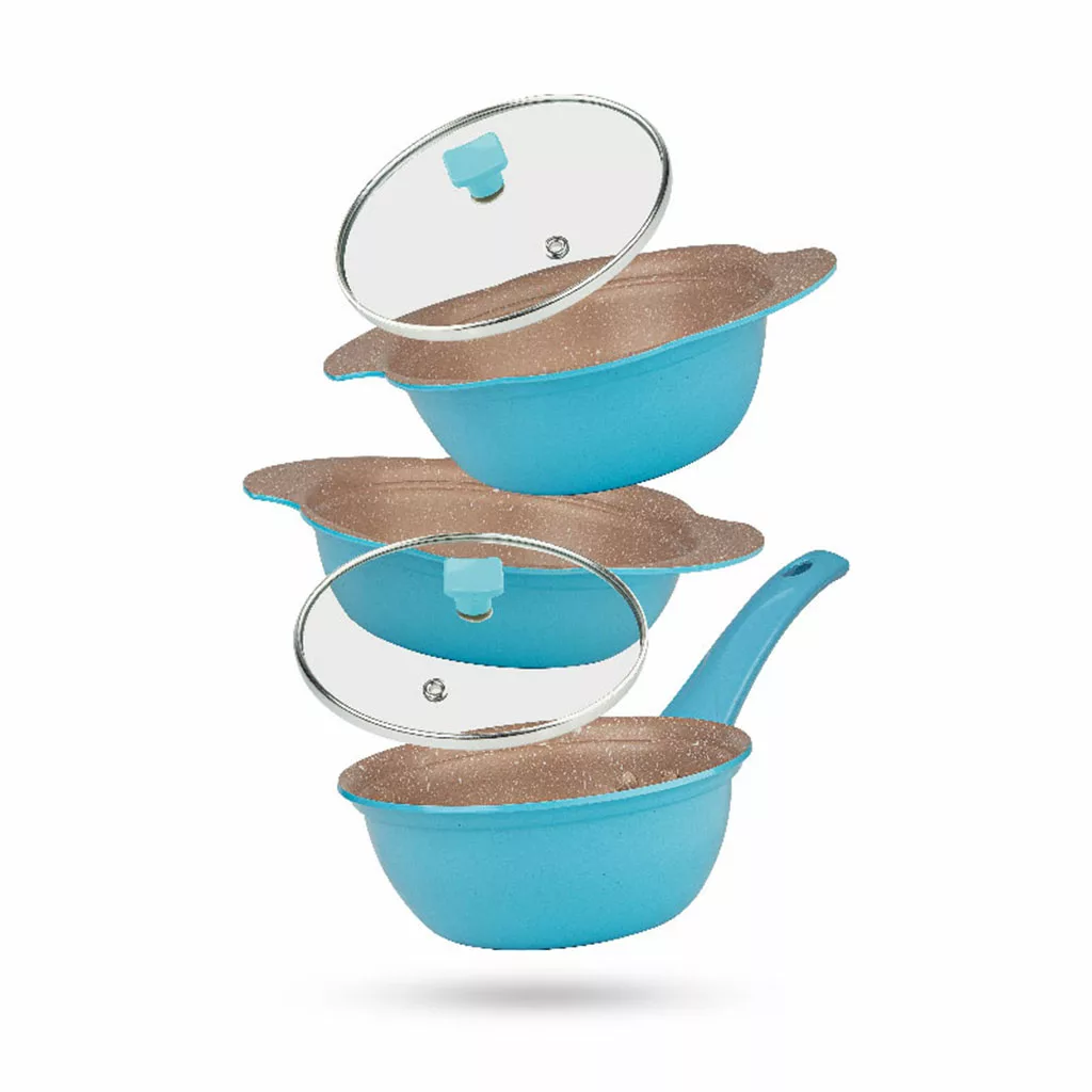 سرویس قابلمه گرانیتی نچسب نالینو مدل Elisa الیسا ۵ پارچه سایز 14 | کد 4535456